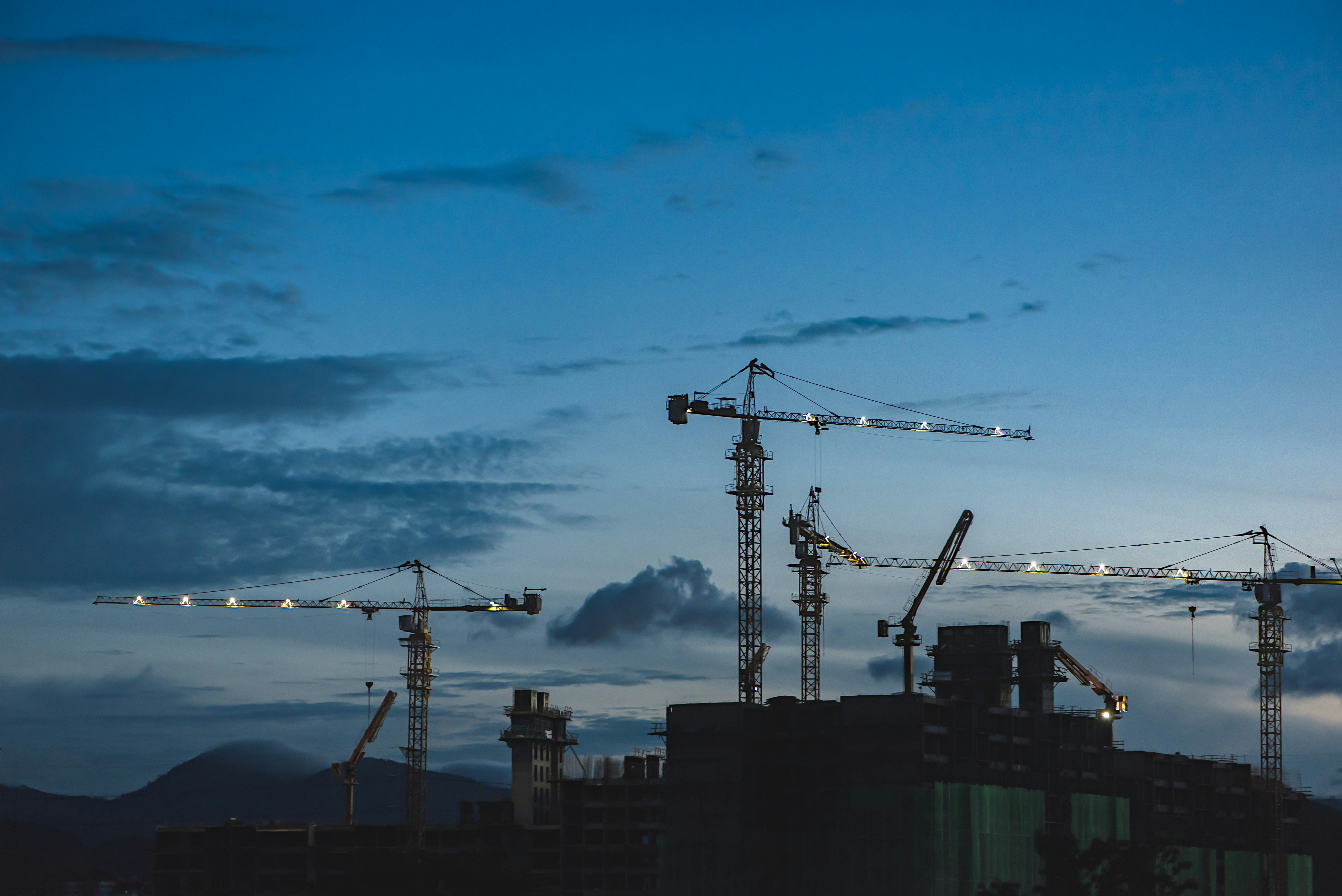 Construction site with cranes
